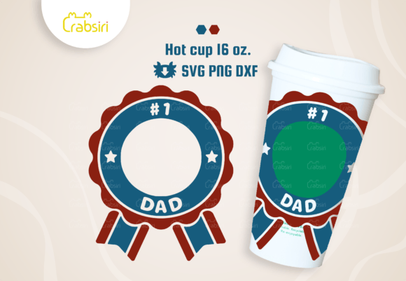 1 Dad Hot Cup 16oz Graphics for Crafts