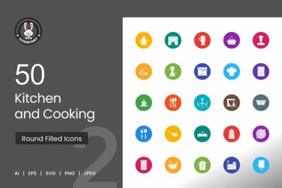 50 Kitchen and Cooking Icons: A Graphics Review