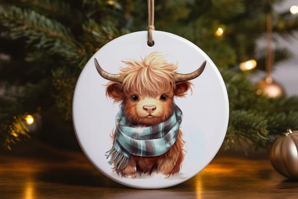 Baby Cow Scarf Ornament: Graphics for Crafts & Brand Charm