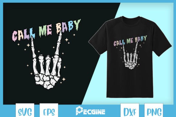Call Me Baby Pastel Valentine Skeleton Graphics