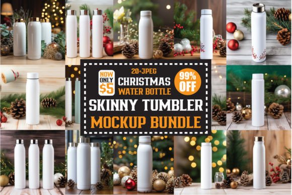 Christmas Amp Graphics: Water Bottle Mockups Bundle