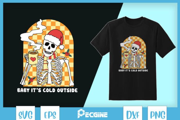 Cold Outside Skeleton Christmas: A Crafts Graphic for Brands