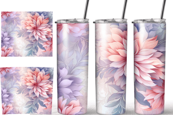 Floral Botanical 20 Oz Tumbler Wrap: Graphics & Print Templates