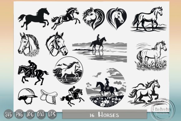 Horse Heart, Horse Riding, Horse Head Graphics for Crafts