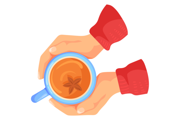 Hot Mulled Wine Cartoon Icon. Cup in Hum