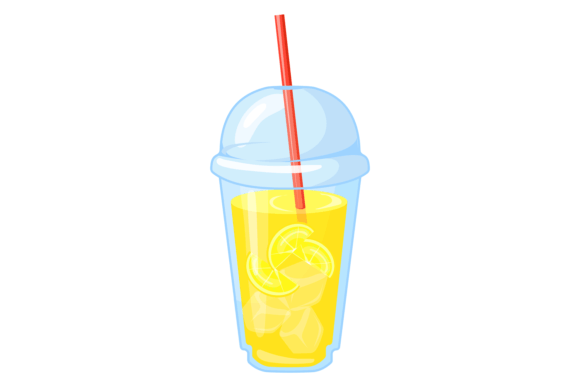 Lemonade in Plastic Cup Graphics & Illustrations