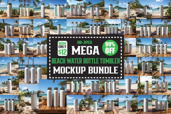 Mega Beach Water Bottle Mockups Bundle Review