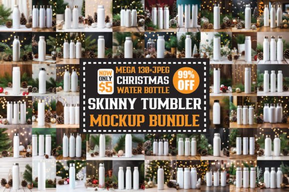 Mega Christmas Bottle Mockups Bundle: Graphics & Christmas Amp Review