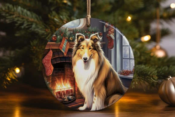 Rough Collie Christmas Ornament: Crafts & Graphics