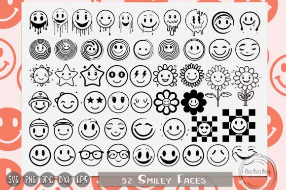 Smiley Face, Melted Smiley, Checkered