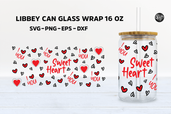 Sweet Heart Valentine’s Day Graphics for Tumbler Wraps